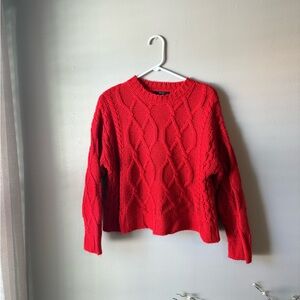 Red Forever 21 Cable Knit Sweater—Women’s size small